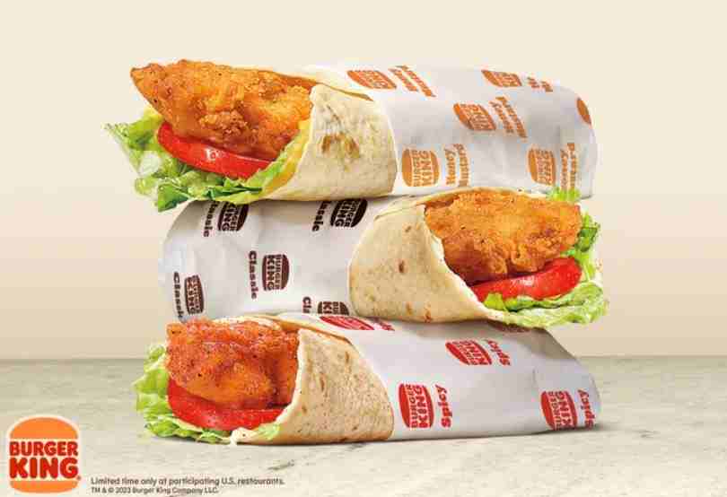 Burger King Wraps menu